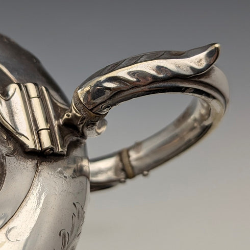 Antique British silver plate small teapot from around 1840